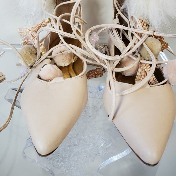 ALAMEDA TURQUESA Wrap Shoes Flats Pointed Toe The Blonde Salad Charm Womens 37 7 - Picture 2 of 11